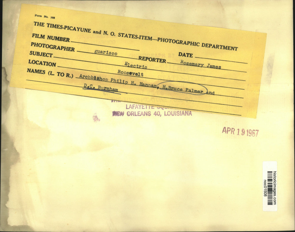 1967 Press Photo Philip H. Hannan, H. Bruce Palmer and D.C. Burnham, Roosevelt