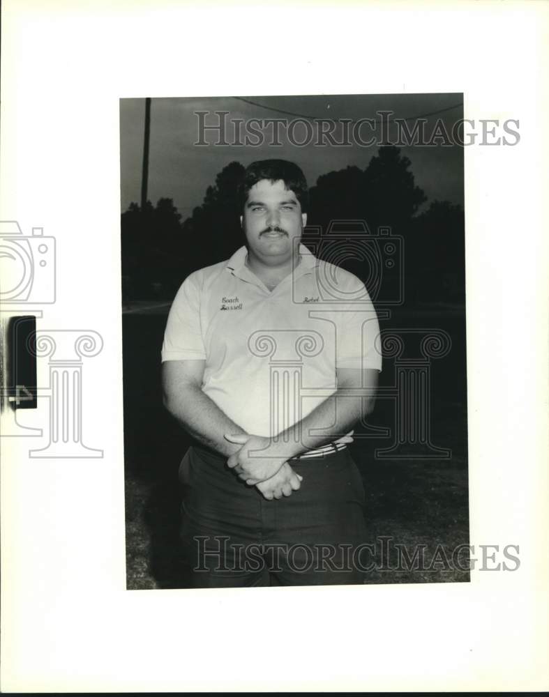 1990 Press Photo Baseball coach for Rebel Park Playground, Russell Palazzolo- Historic Images