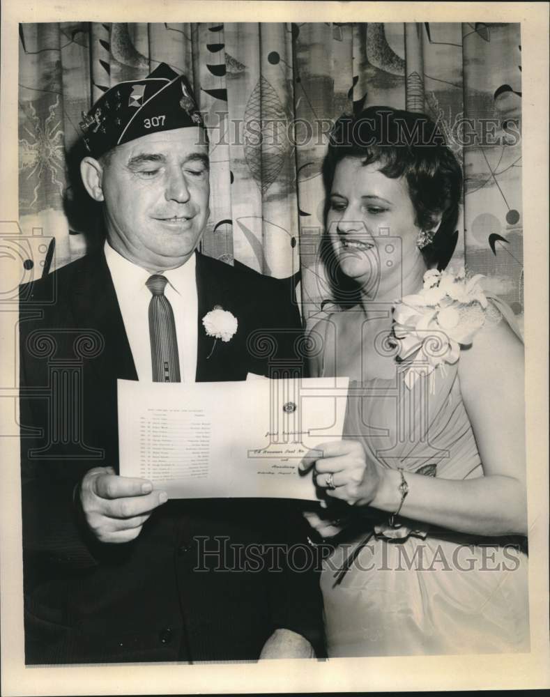 1962 Press Photo Charles Palmisano & Shirley O'Neill- American Legion Post 307