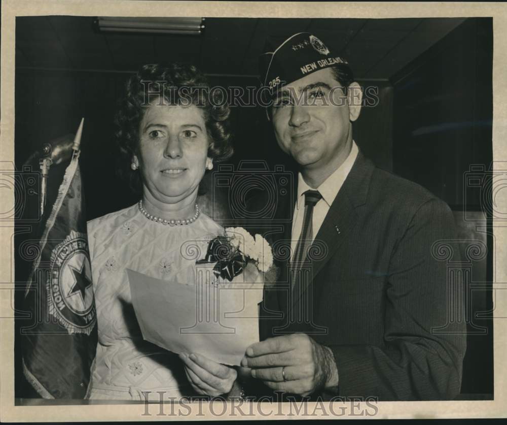 1962 Press Photo Mrs. June McEvoy &amp; Joseph S. Palermo of the American Legion