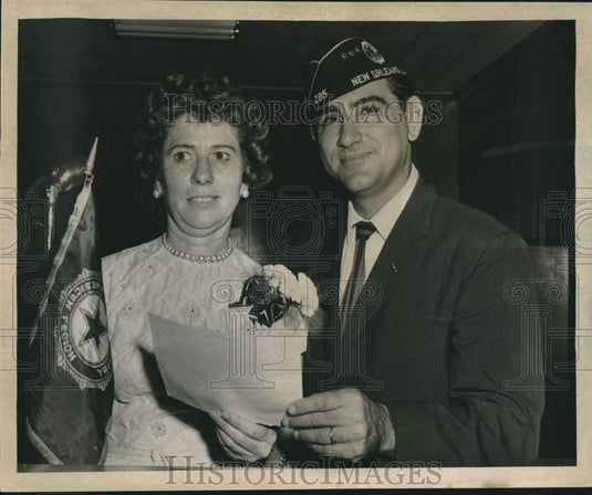 1962 Press Photo Mrs. June McEvoy & Joseph S. Palermo of the American Legion