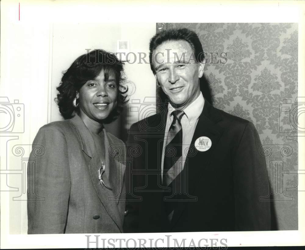 1993 Press Photo Karen Collins and Roger Ogden at New Orleans AIDS Event- Historic Images