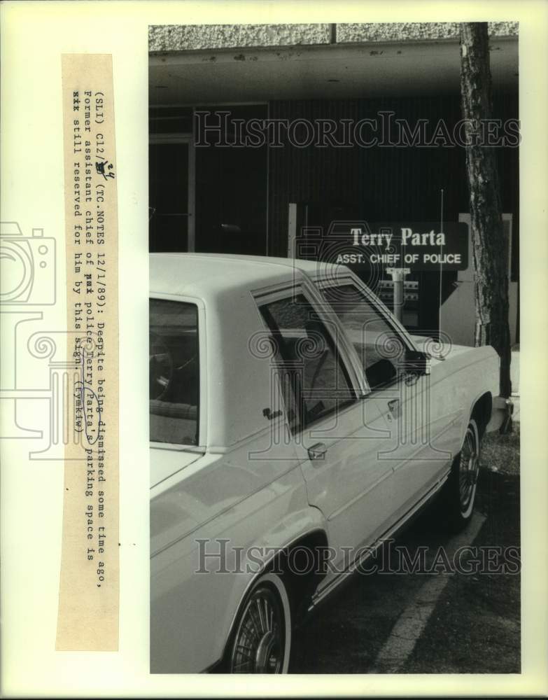 1989 Press Photo New Orleans Police - Terry Parta&#39;s Parking Space- Historic Images