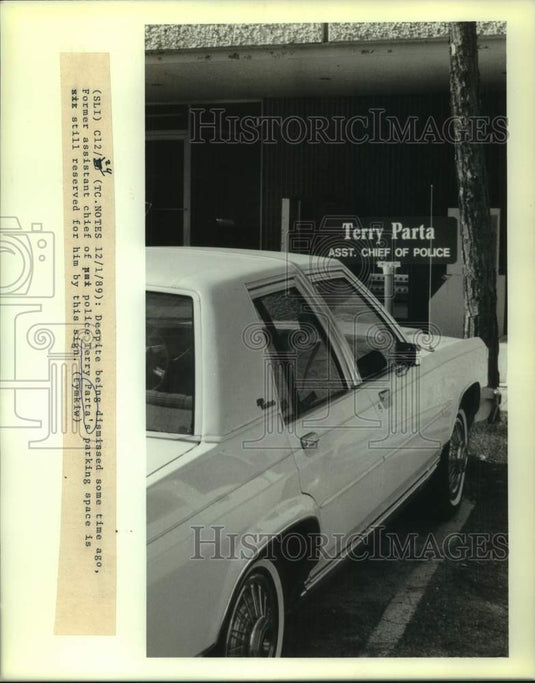 1989 Press Photo New Orleans Police - Terry Parta's Parking Space- Historic Images