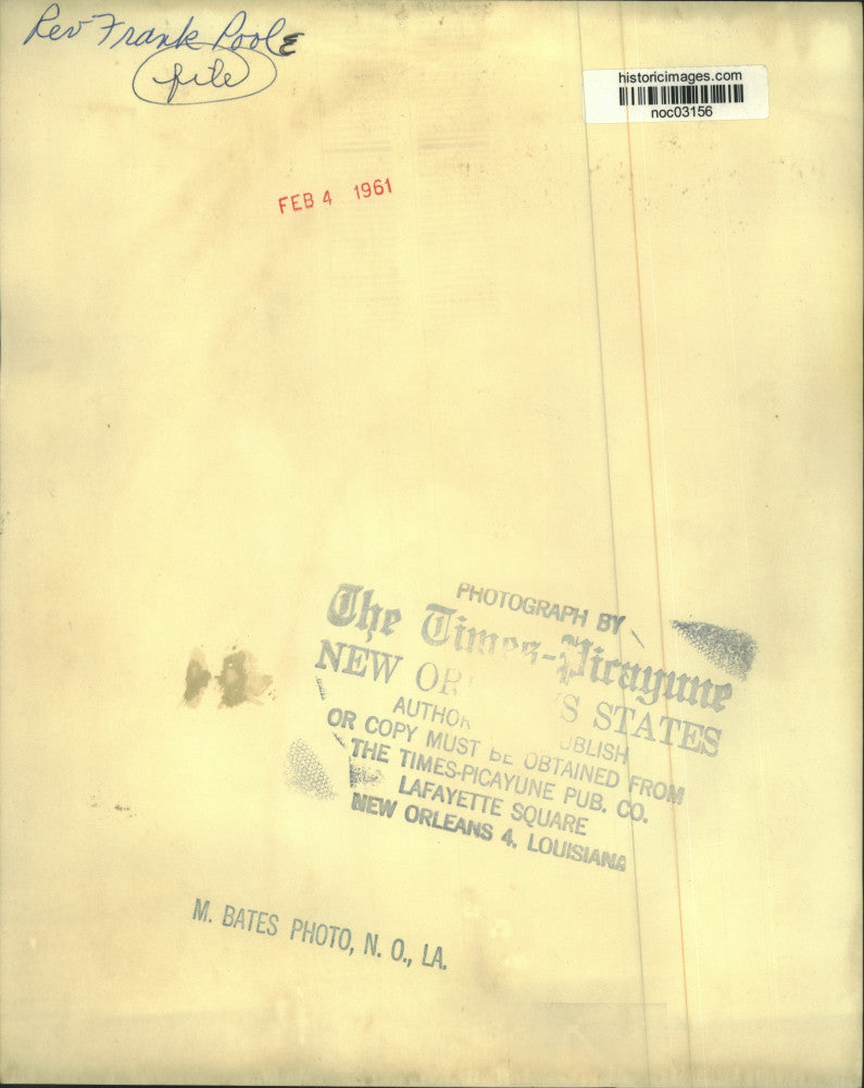 1961 Press Photo Reverend Frank Poole, New Orleans, Louisiana - noc03156