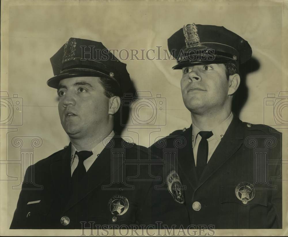 1964 Press Photo Patrolman Terry Parta, Police Sgt. Ralph Levy save life, twice