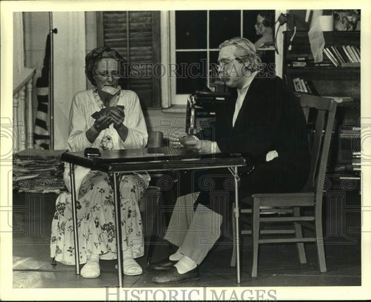 1989 Press Photo Playmakers Theater- Donna Heier, Danny Hanemann, "The Gin Game"- Historic Images