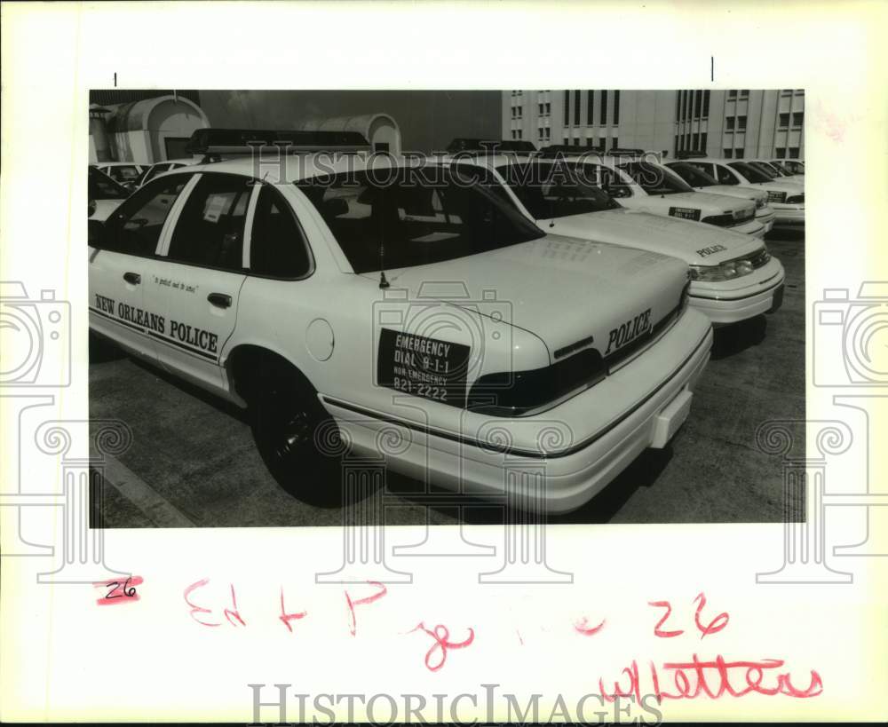 1994 Press Photo Ford Crown Victoria Squad Cars, New Orleans Police Headquarters