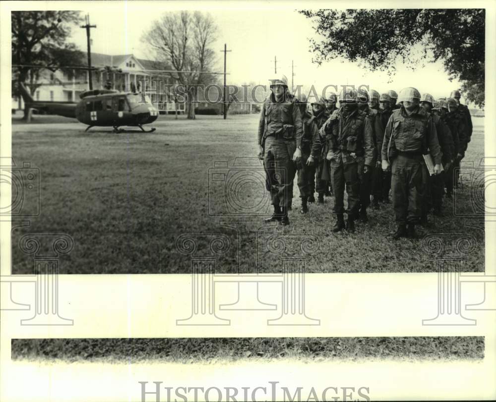 1979 Press Photo New Orleans Police Strike - Officers and Helicopter- Historic Images