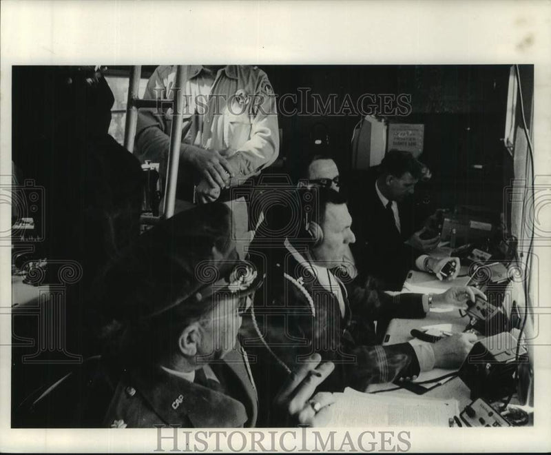 Load image into Gallery viewer, 1969 Press Photo New Orleans Police Strike - Men with Equipment at Desk
