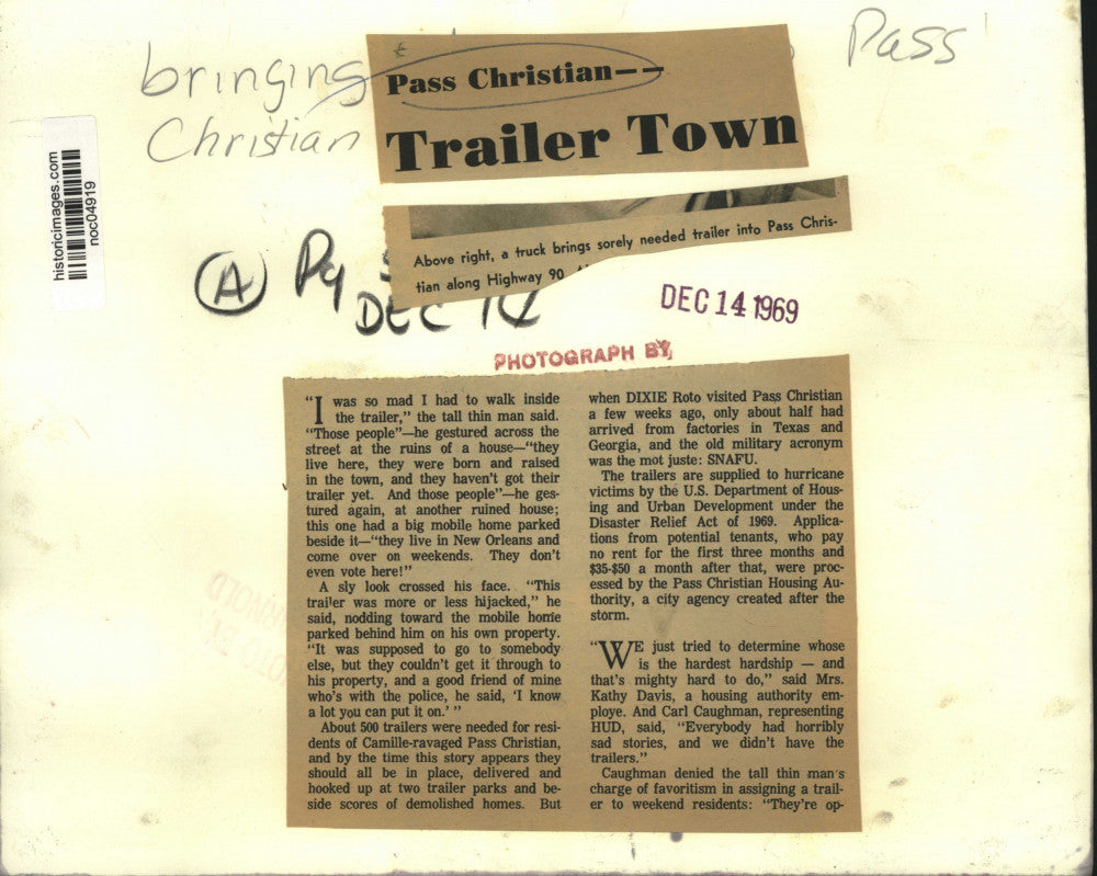 1969 Press Photo Truck brings trailer into Pass Christian along Highway 90