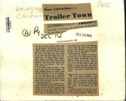 1969 Press Photo Truck brings trailer into Pass Christian along Highway 90