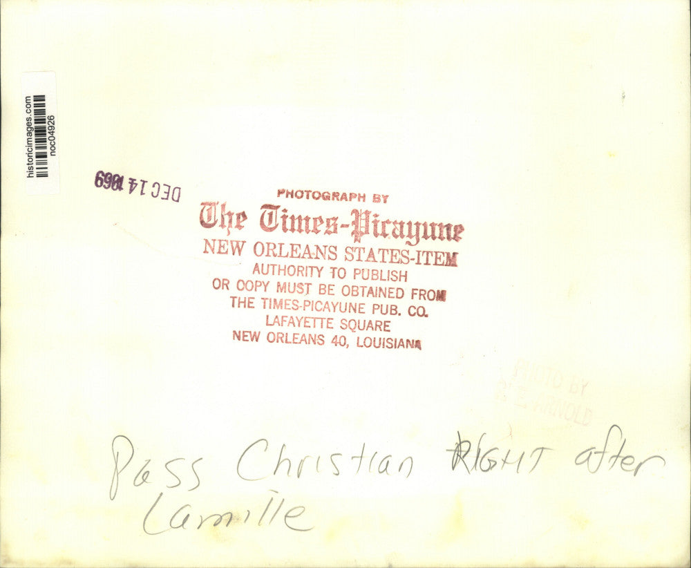 1969 Press Photo Decimated Pass Christian right after Hurricane Camille