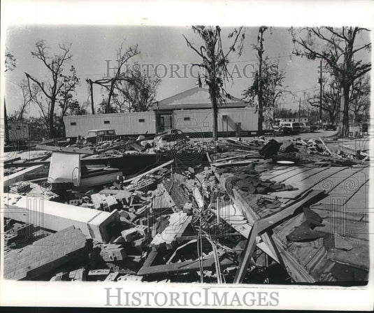 1969 Press Photo Post office in trailer, Pass Christian, Mississippi