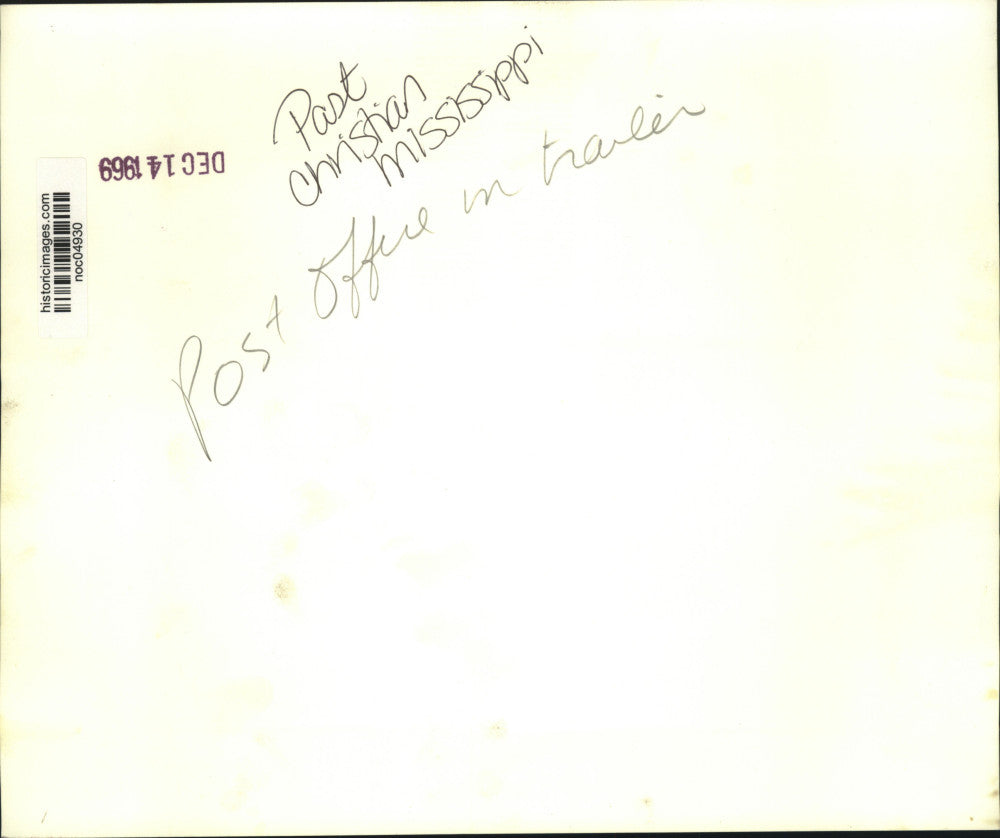 1969 Press Photo Post office in trailer, Pass Christian, Mississippi
