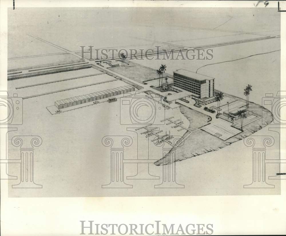 1970 Press Photo Drawing of new Pass Christian, Mississippi Youth Club