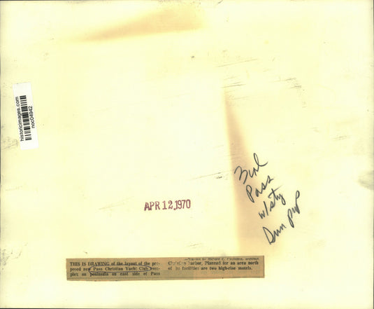 1970 Press Photo Drawing of new Pass Christian, Mississippi Youth Club