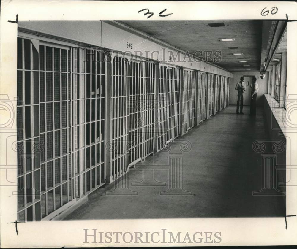1969 Press Photo Row of cells in Central Lockup Parish Prison, Louisiana
