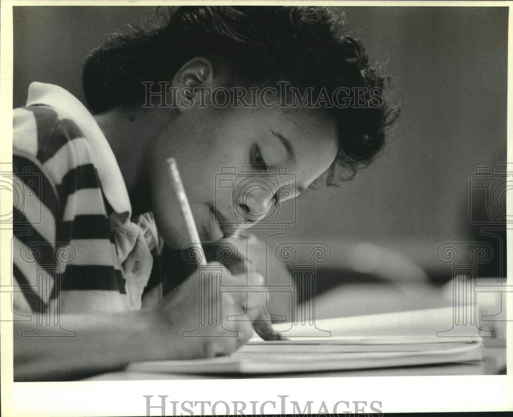 1989 Press Photo Donna Pierre at adult education class for homeless- New Orleans- Historic Images