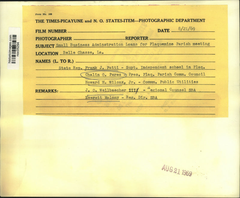 Load image into Gallery viewer, 1969 Press Photo Small Business Administration Loans for Plaquemines Parish
