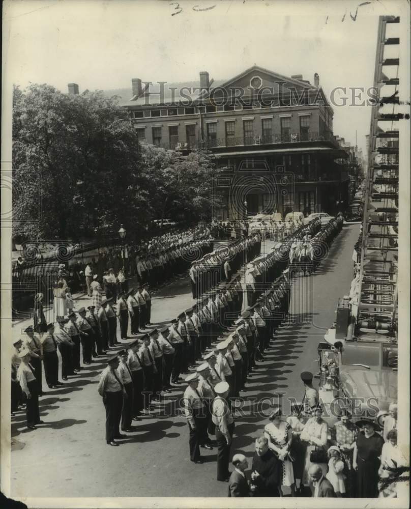 1953 Press Photo New Orleans Police on Chartres for Inspection - noc05806