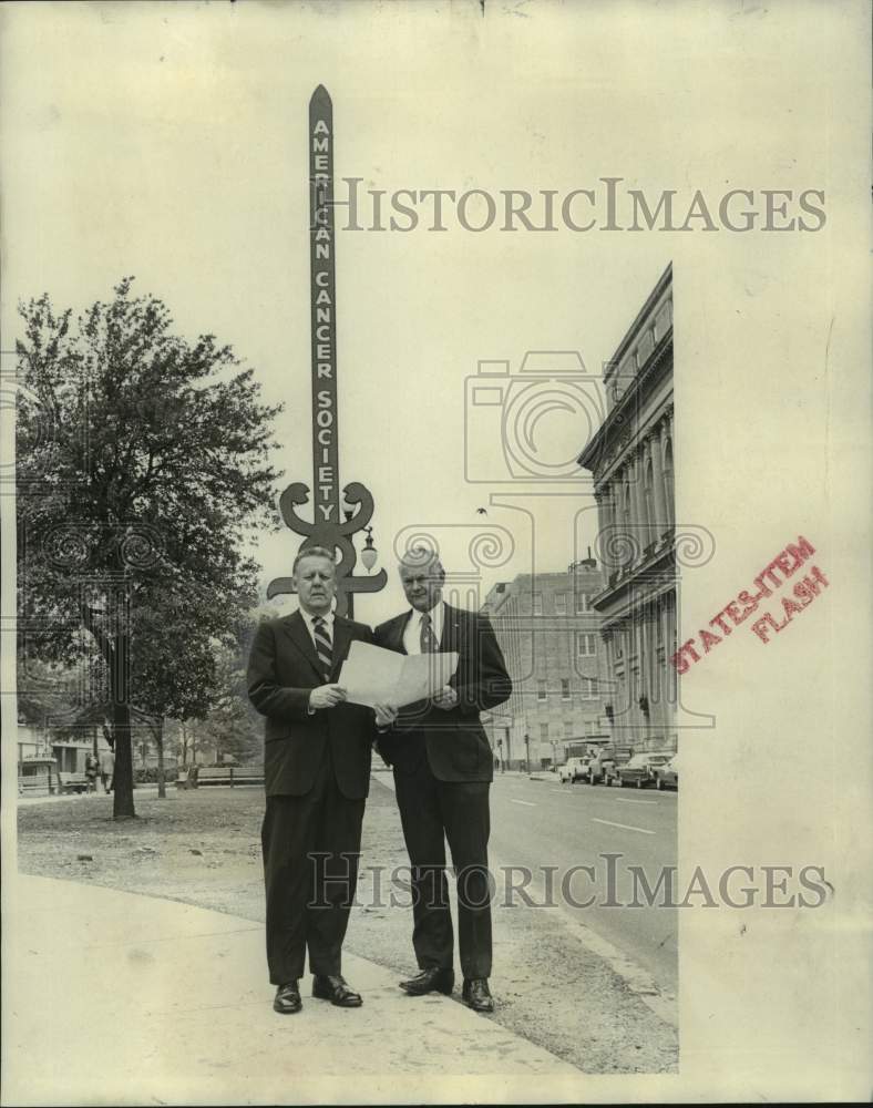 1973 Press Photo Sword of Hope - Ed Poitevent and George Schneider, New Orleans- Historic Images