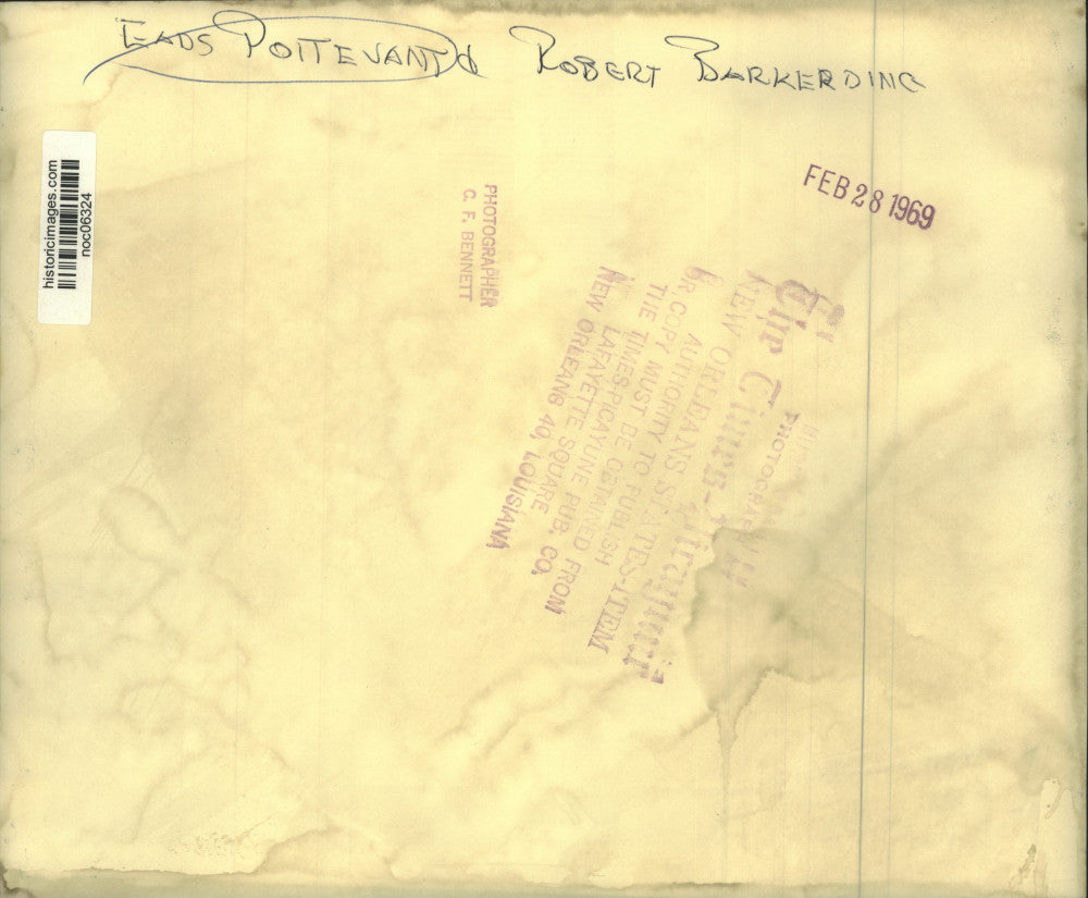 1969 Press Photo New Orleans - Eads Poitevent, Robert Barkerding - noc06324