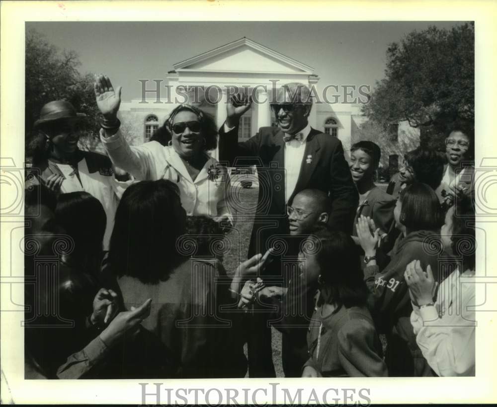 1993 Press Photo King and Queen Zulu welcomed at Dillard University - Historic Images