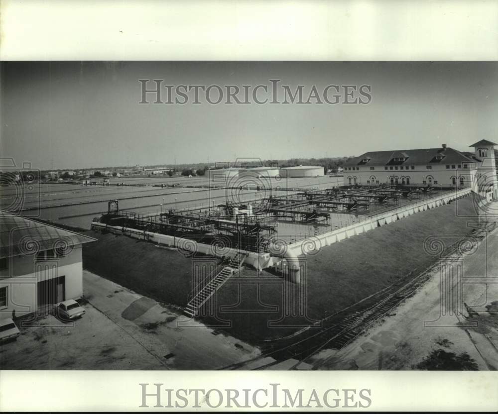 1976 Press Photo Aerial view of the Sewerage and Treatment plant in New Orleans- Historic Images