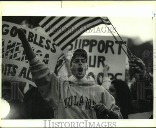 1991 Press Photo Tulane University - Paul Webb at Young Republicans Rally- Historic Images