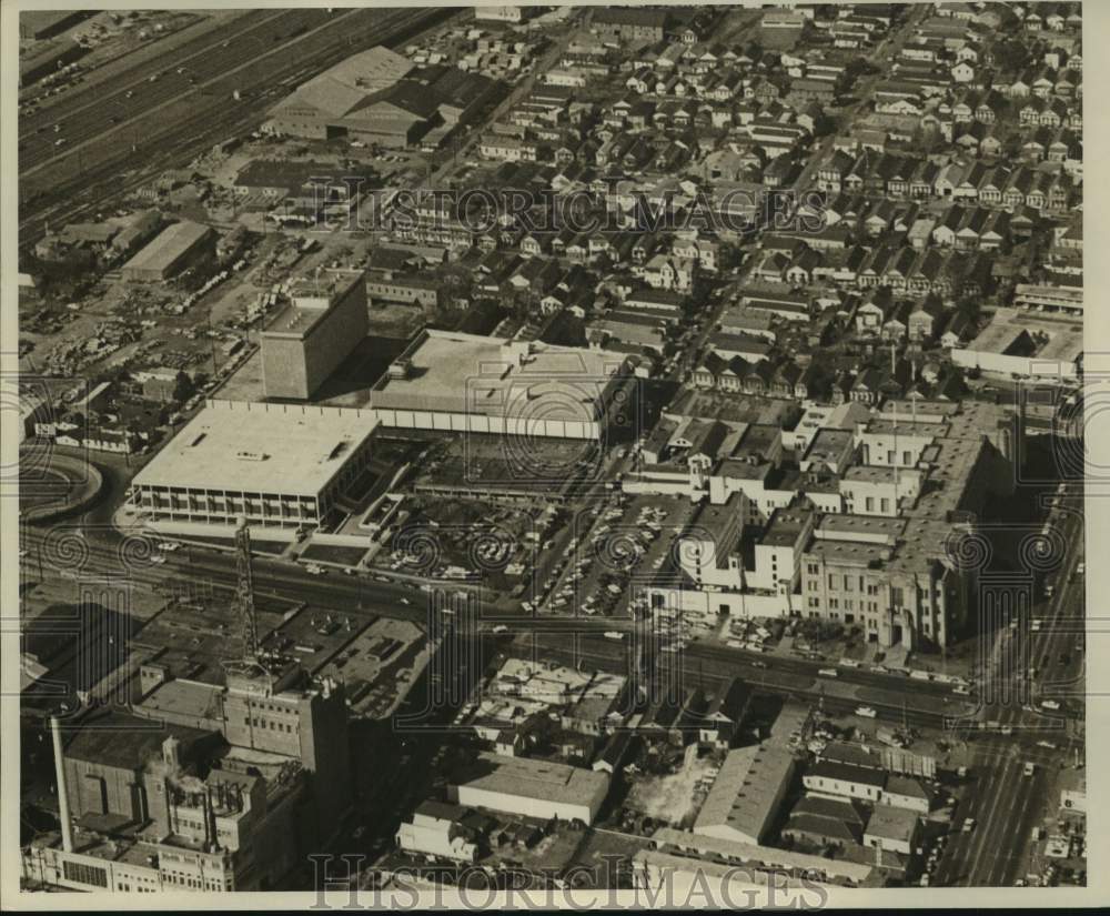 1967 Press Photo Aerial view of New Orleans Police Department complex- Historic Images