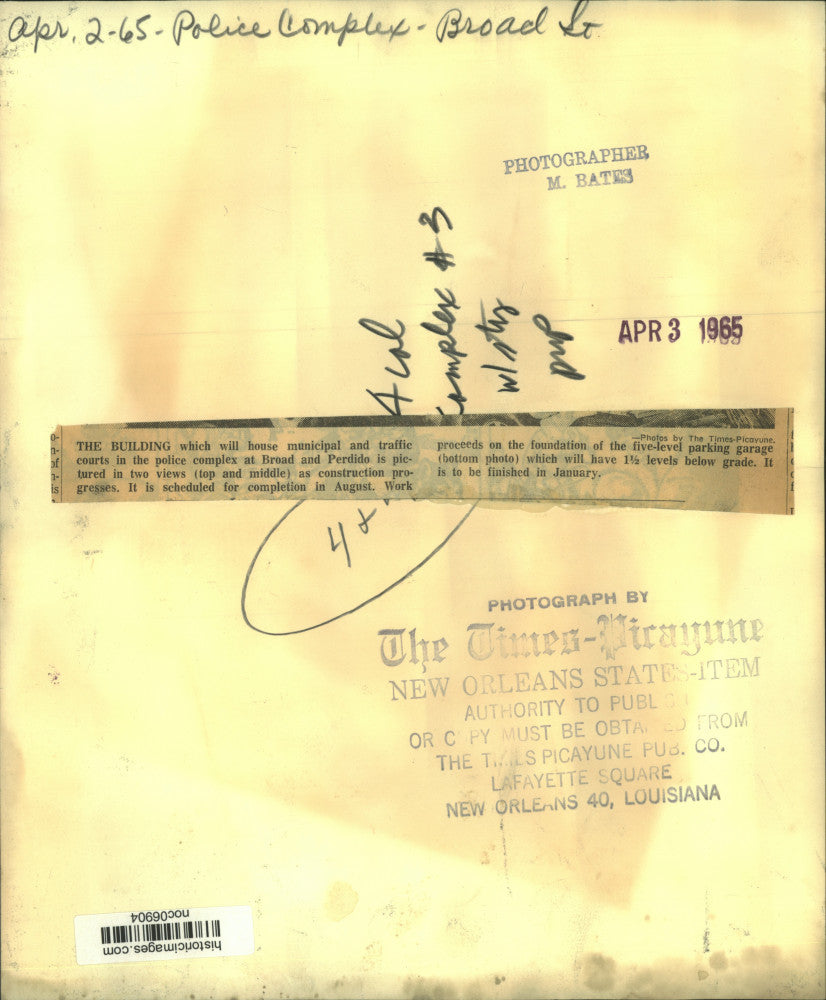 1965 Press Photo New Orleans Police Complex Construction Progress - noc06904