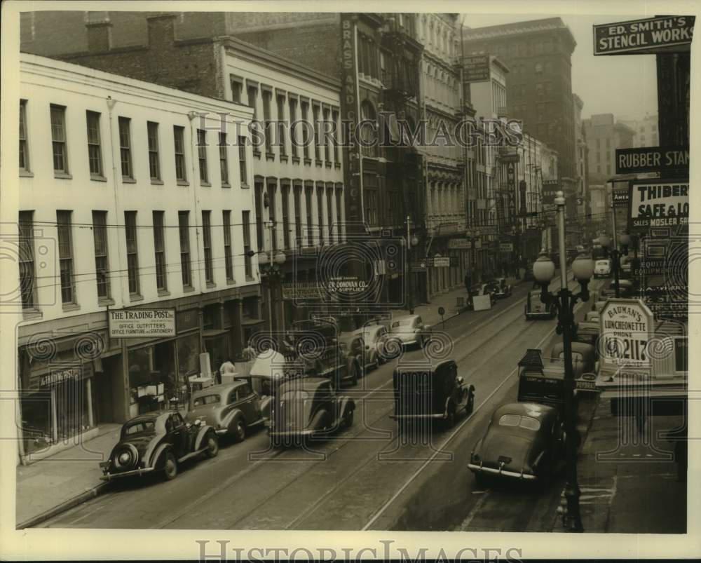 Press Photo Parking violations can be seen in this New Orleans aerial photo.- Historic Images