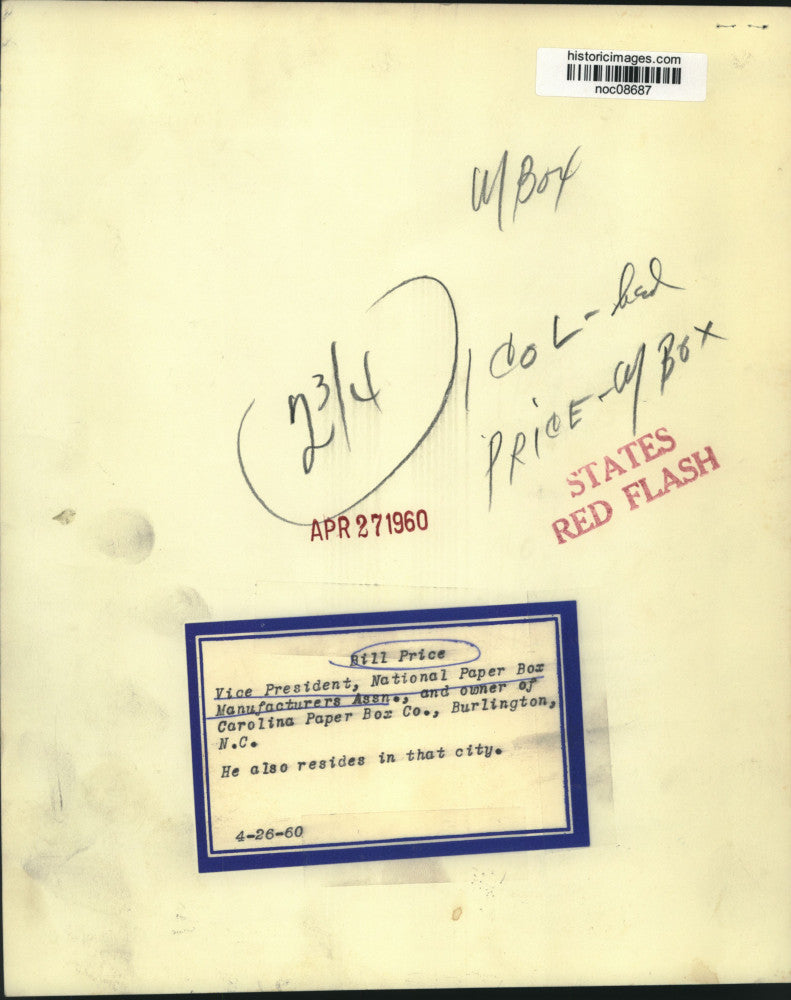 1960 Press Photo National Paper Box Manufacturers Association - Bill Price