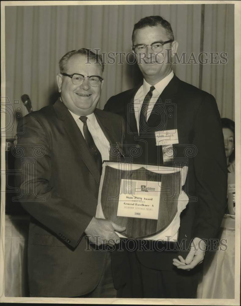 1965 Press Photo Louisiana Press Association - G. Norman David, Dr. James Price