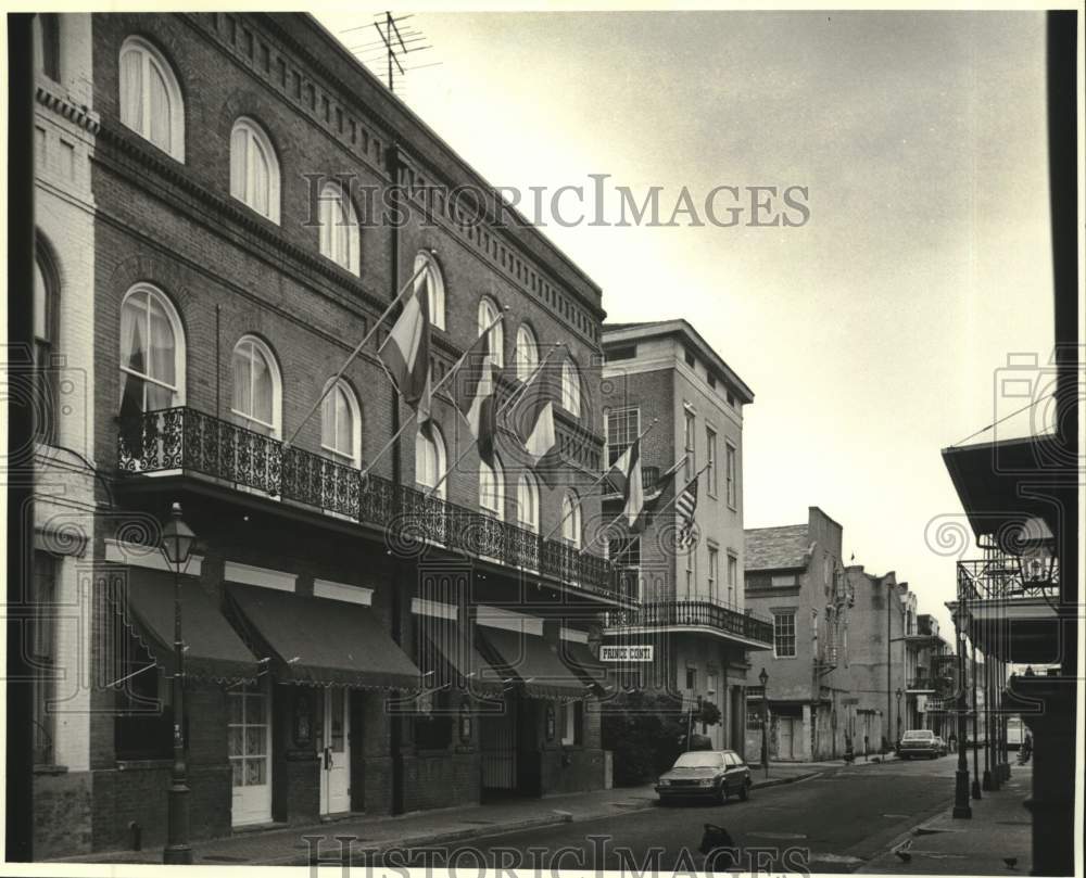 1987 Press Photo Facade of the Prince Conti Hotel, 830 Conti Street - noc09155