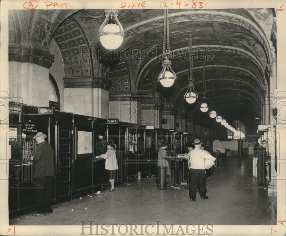 1961 Press Photo Post Office building, interior - noc09212