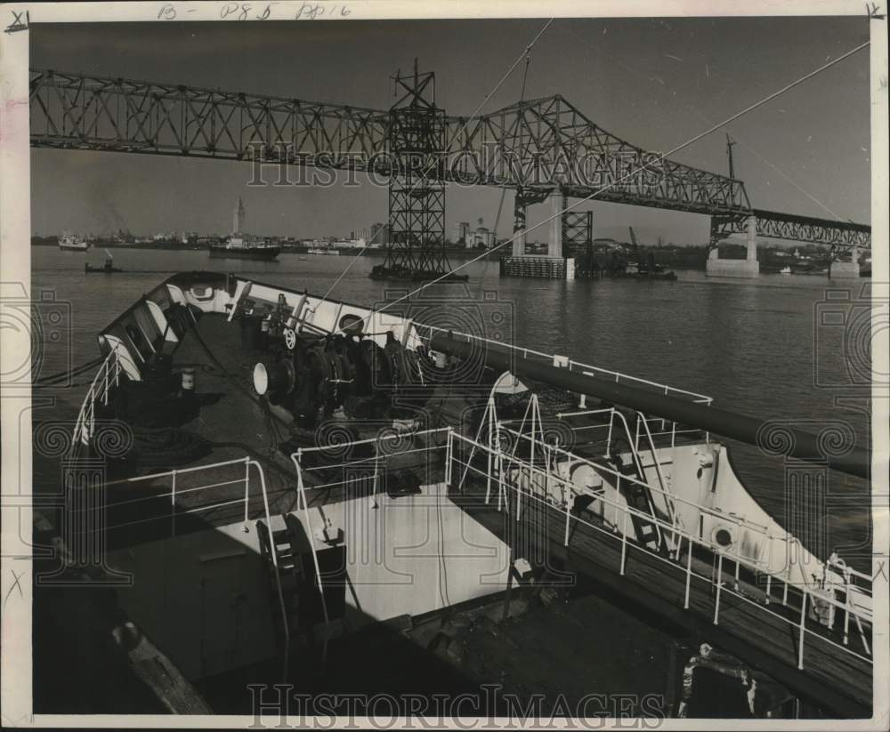 1967 Press Photo Ship docked at Greater Baton Rouge Port, Port Allen