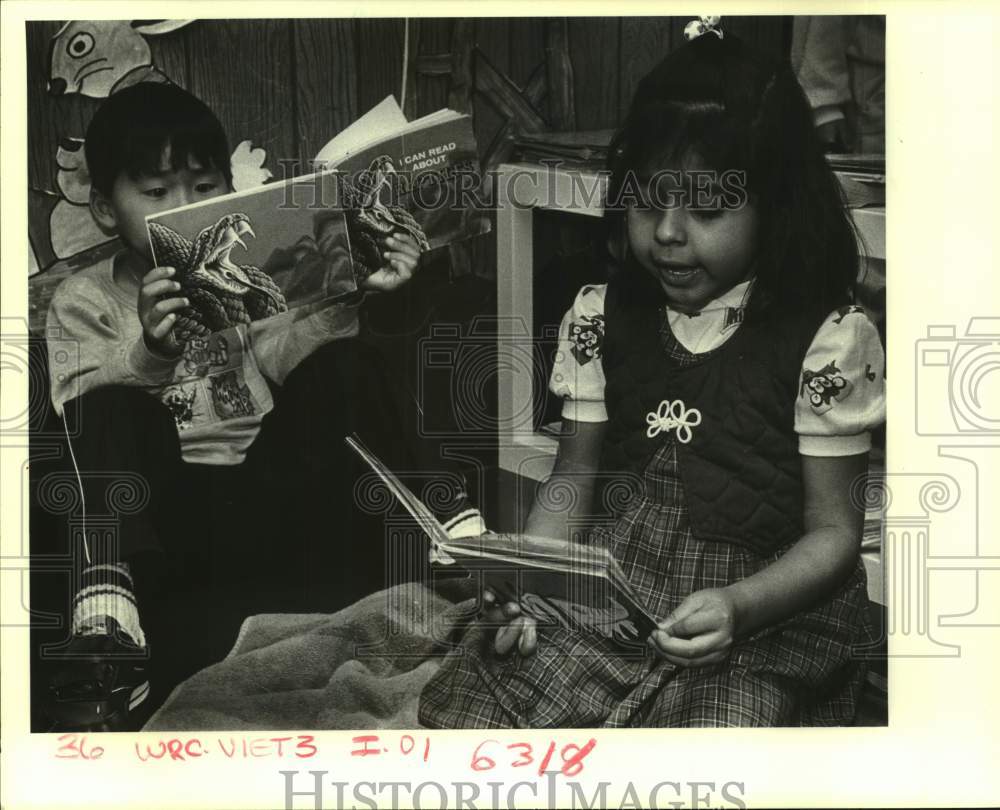 1988 Press Photo Norman Rillieux Elementary-Tony Tran, Tammy Ovando, Students- Historic Images