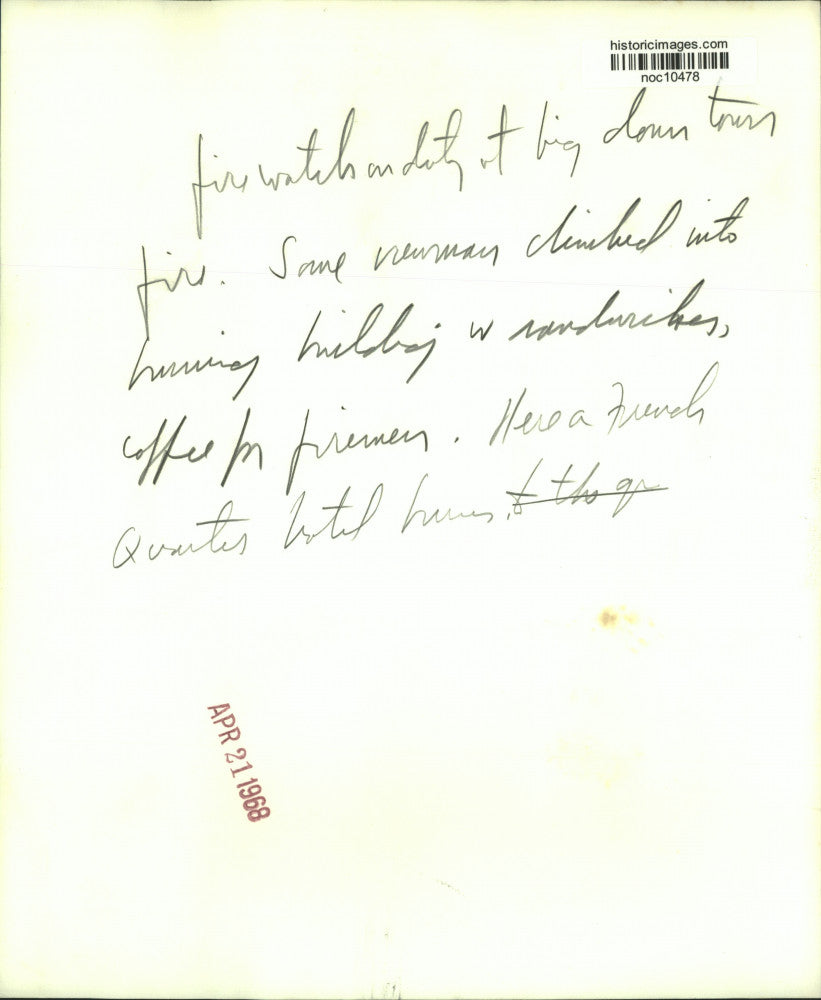 1968 Press Photo Fire Watch on duty at Hotel Senator Fire- aiding firemen