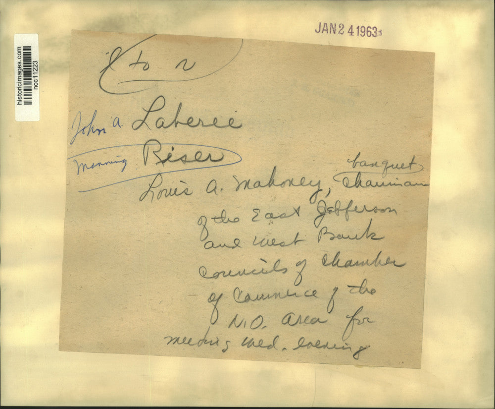 1963 Press Photo West Bank Chamber of Commerce members at meeting in Louisiana