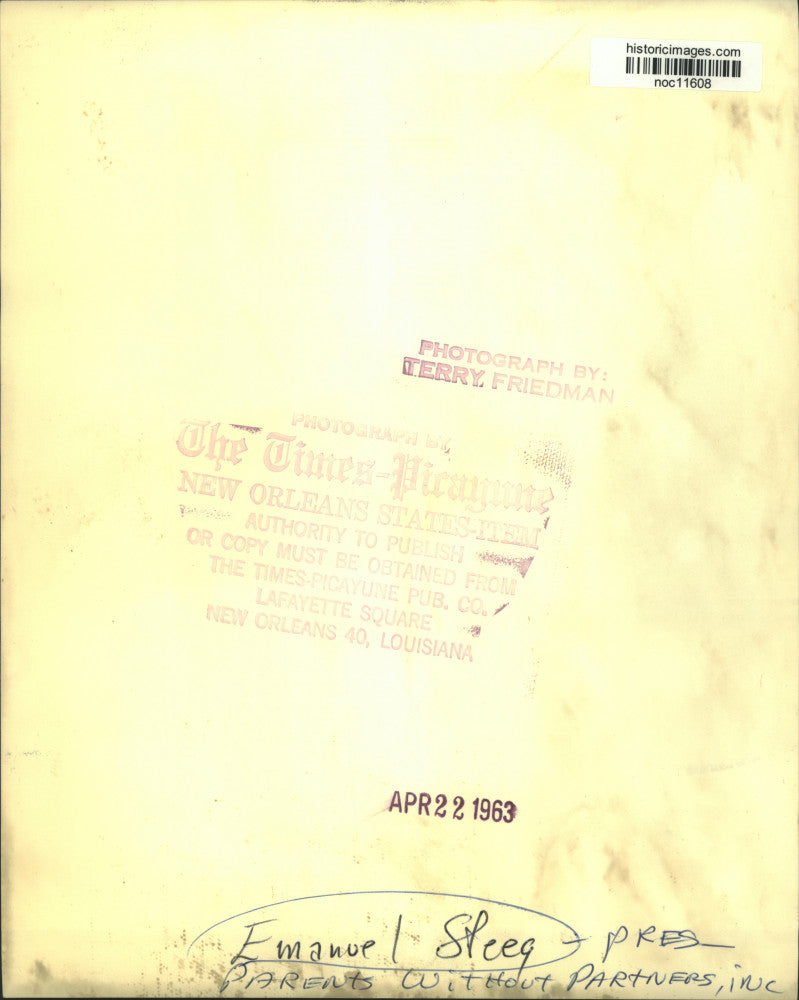 1963 Press Photo Emanuel Steeg, president of Parents Without Partners, Inc.