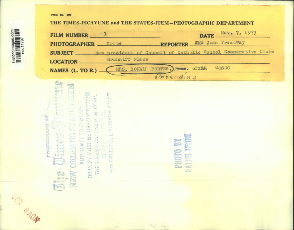 1973 Press Photo Council of Catholic School Cooperative Clubs-Mrs. Ronald Porter