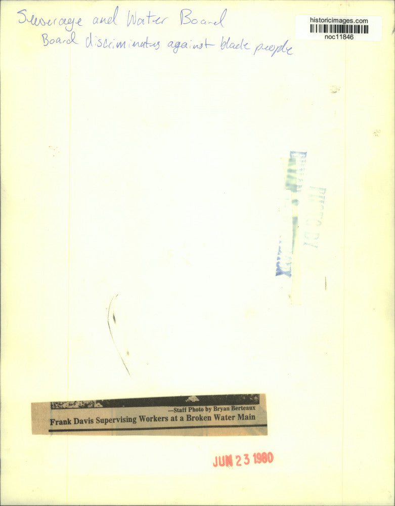 1980 Press Photo New Orleans Sewerage and Water Board - Frank Davis and Workers