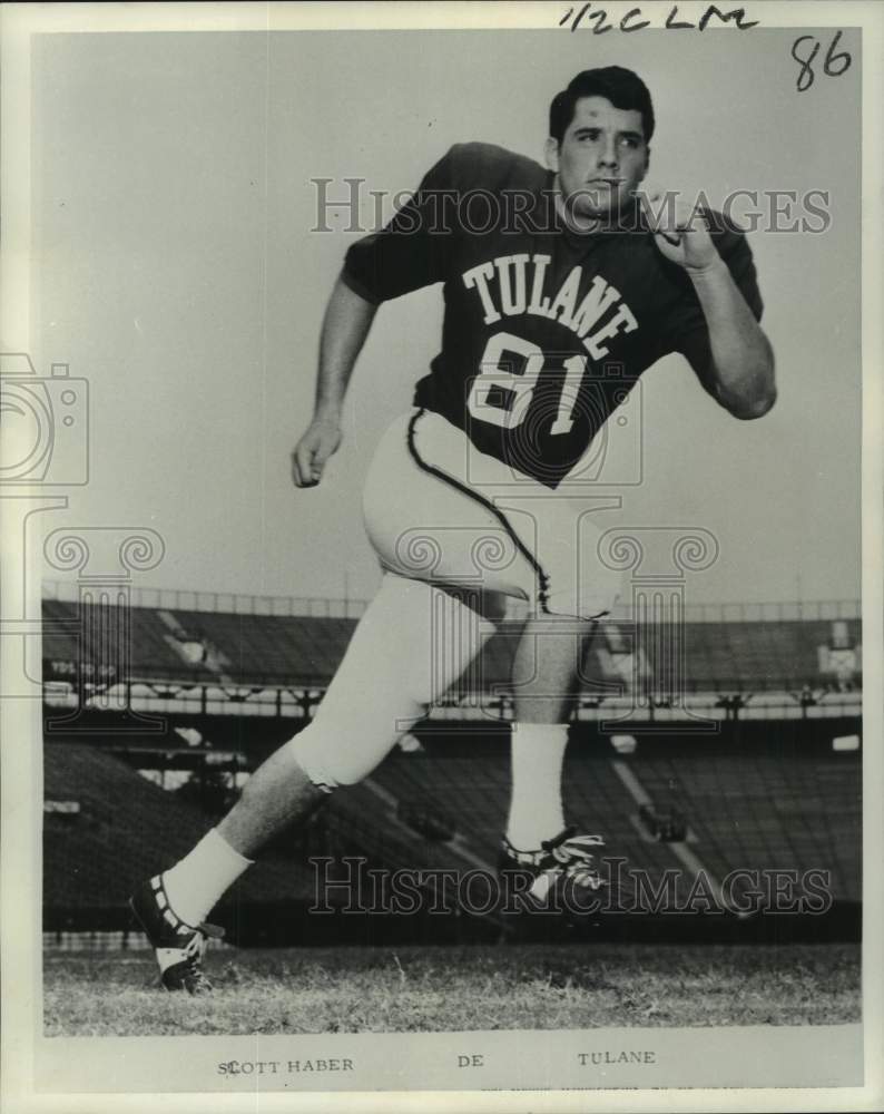 1968 Press Photo Tulane University Football - Scott Haber - noc11984- Historic Images