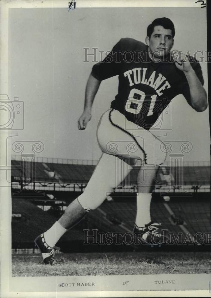 1968 Press Photo Tulane University Football Player Scott Haber - noc11986