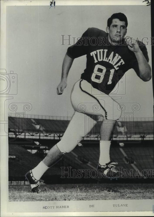 1968 Press Photo Tulane University Football Player Scott Haber - noc11986