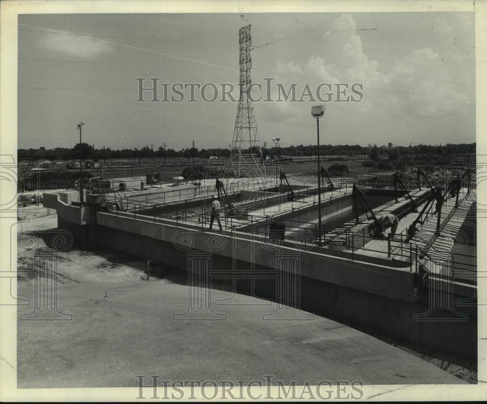 1964 Press Photo Sewerage Treatment Plant in Michoud Area, New Orleans
