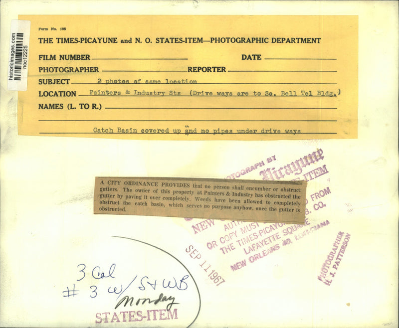 Load image into Gallery viewer, 1967 Press Photo Obstructed Gutters in New Orleans, Louisiana - noc12225
