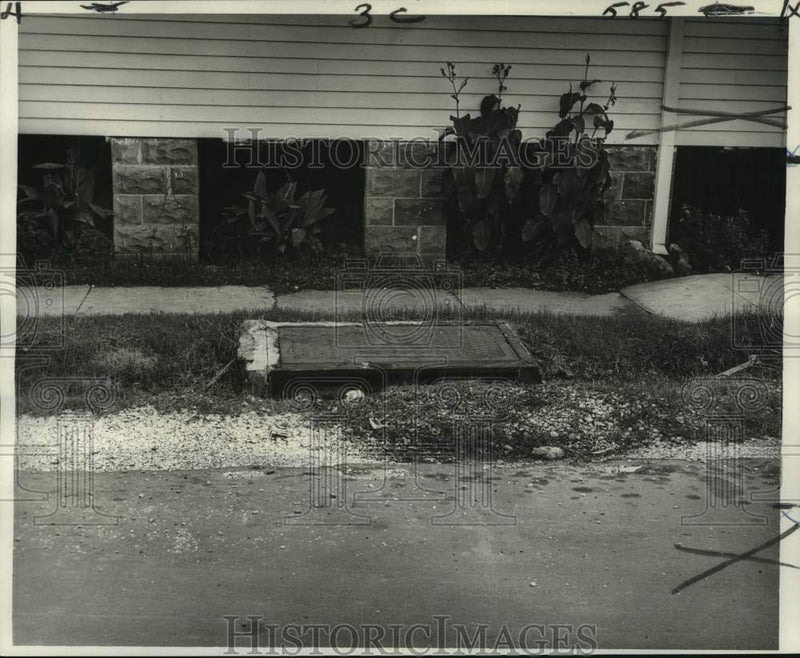 Load image into Gallery viewer, 1967 Press Photo Covered Catch Basin at Treasure Street, New Orleans - noc12228
